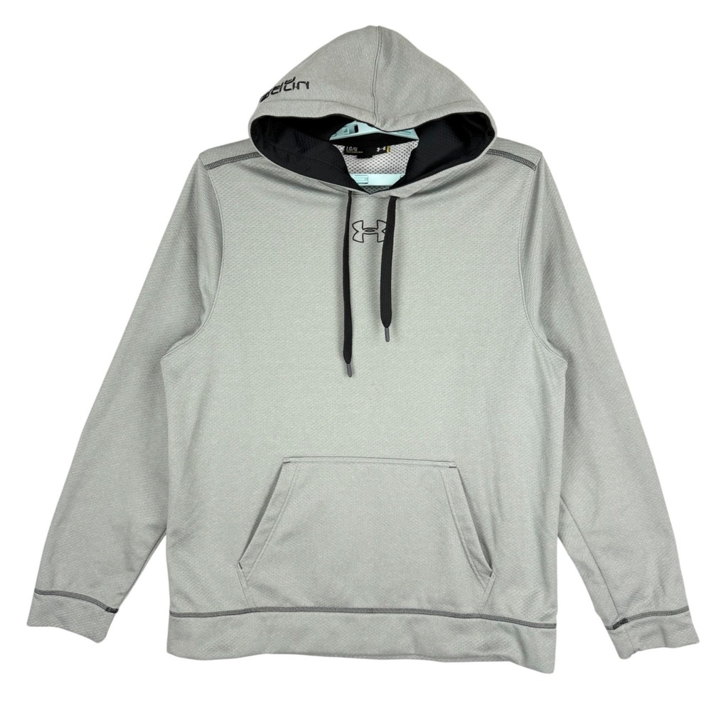 Under Armour Men's Pullover Loose Fit Gray Hoodie Sweatshirt Size L Drawstring